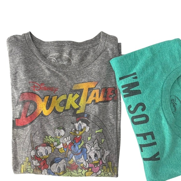 Disney Bundle DuckTales & Peter Pan T-Shirts XL Grey and Green Short Sleeve - Picture 13 of 16